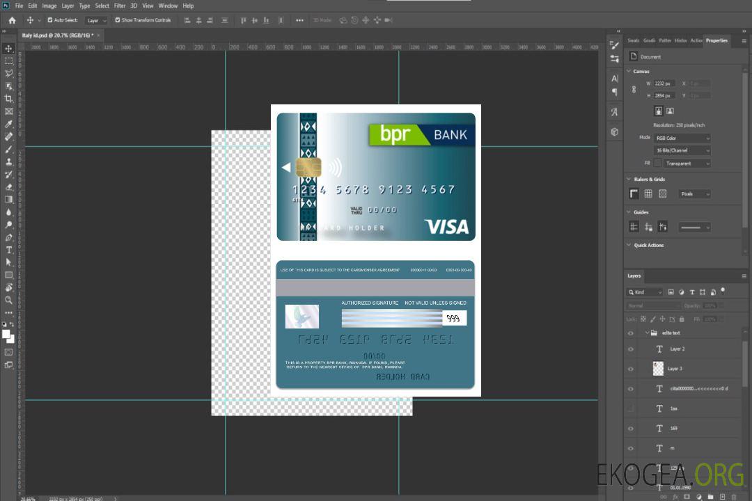 Carte de crédit classique visa Rwanda BPR Bank template Carte de crédit classique visa Rwanda BPR Bank template
